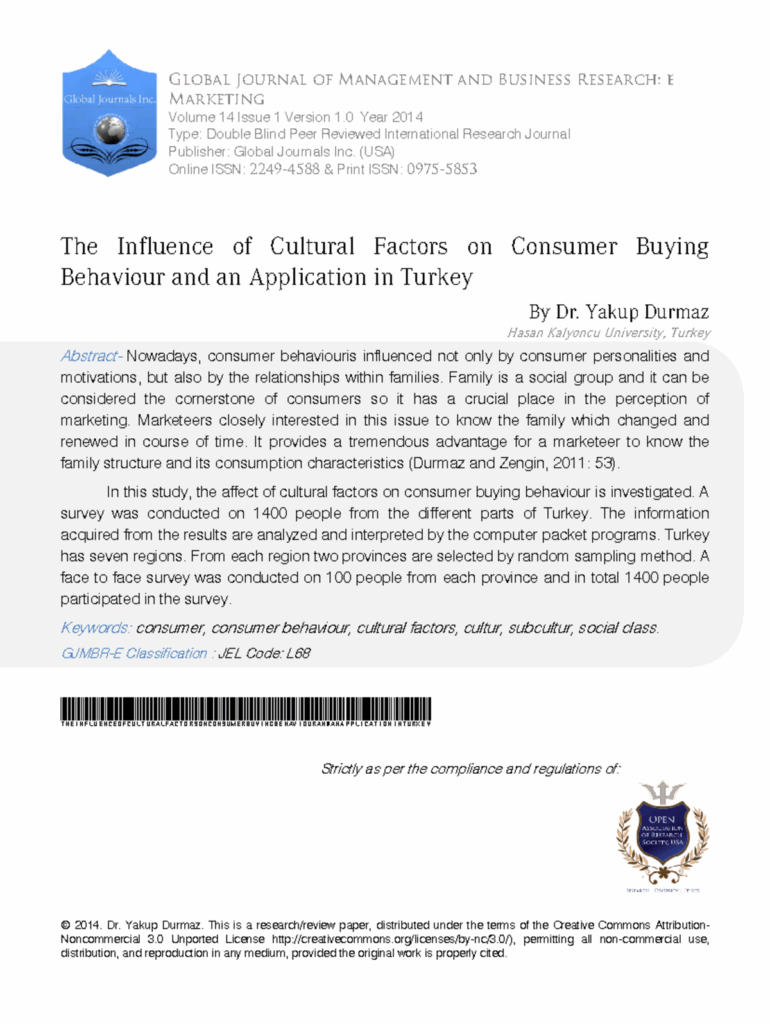 The Influence Of Cultural Factors Global Journal Of Management And 