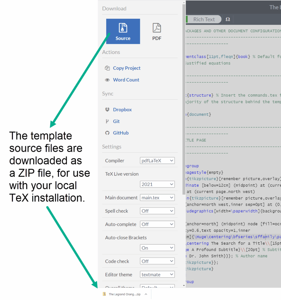 Tip Of The Week How To Download An Overleaf Template Overleaf 