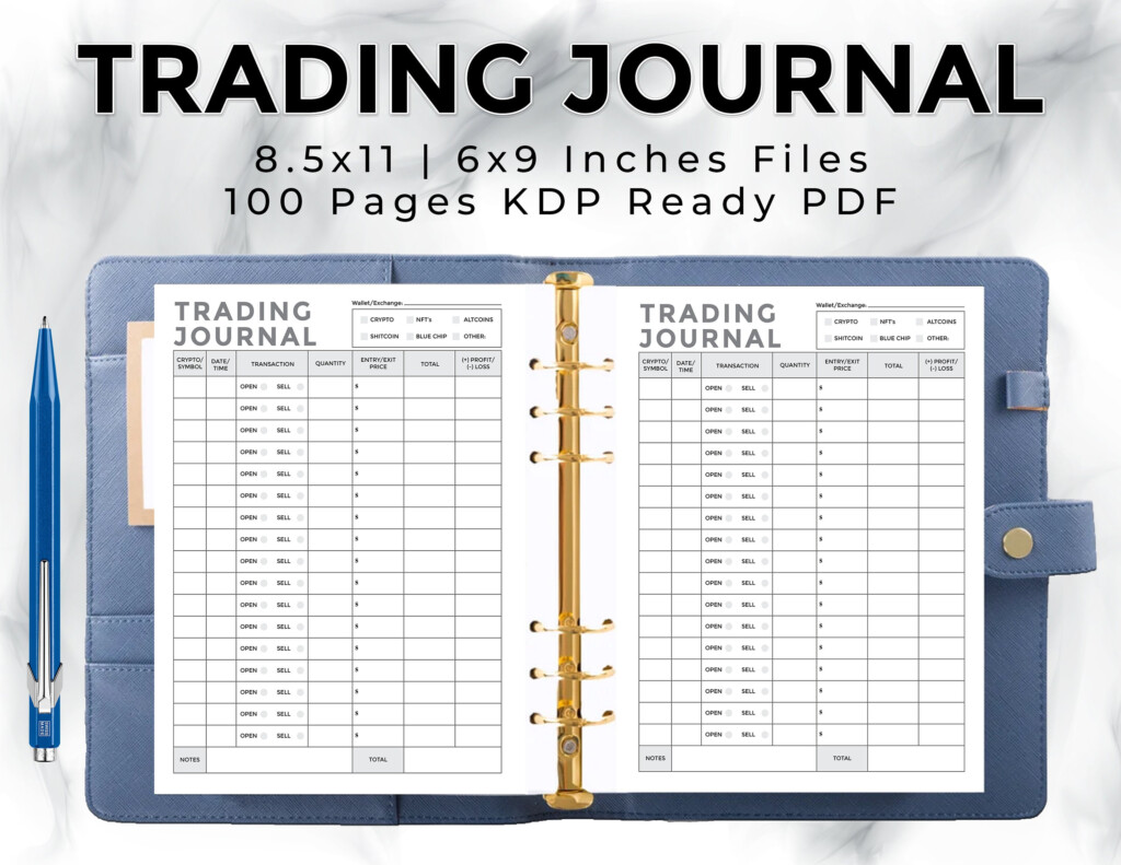 Trading Journal 8 5x11 And 6x9 Inches 100 Pages Ready To Upload PDF 