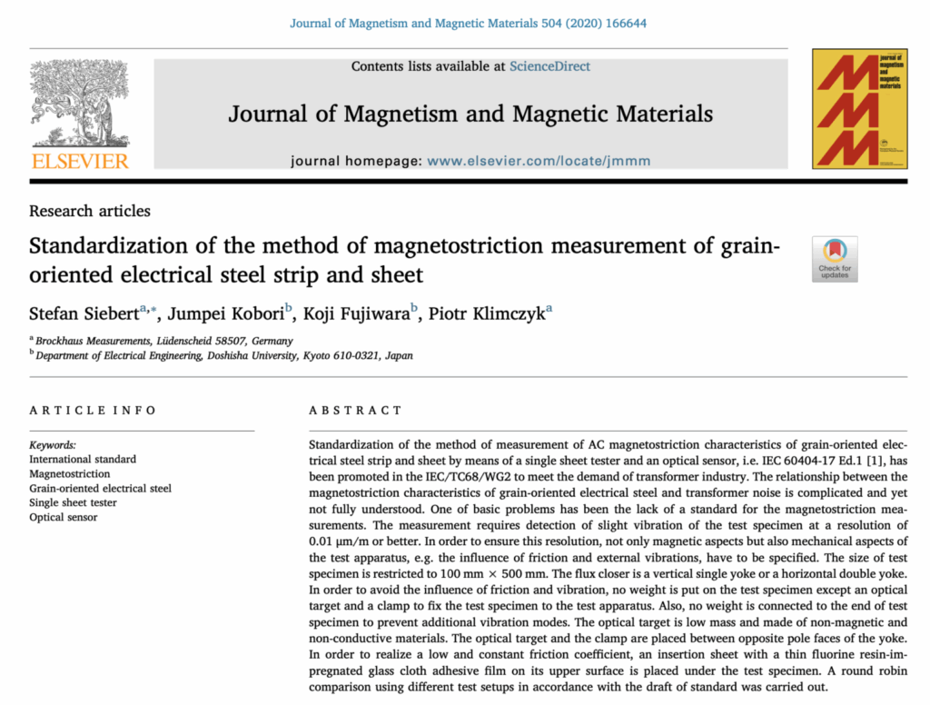 Ver ffentlichung Im Journal Of Magnetism And Magnetic Materials BROCKHAUS