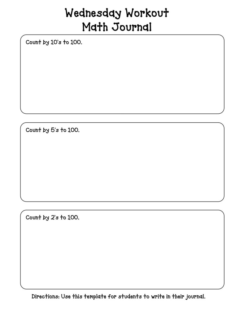 Wednesday Workout Math Journal Template Math Journal Math Journal 